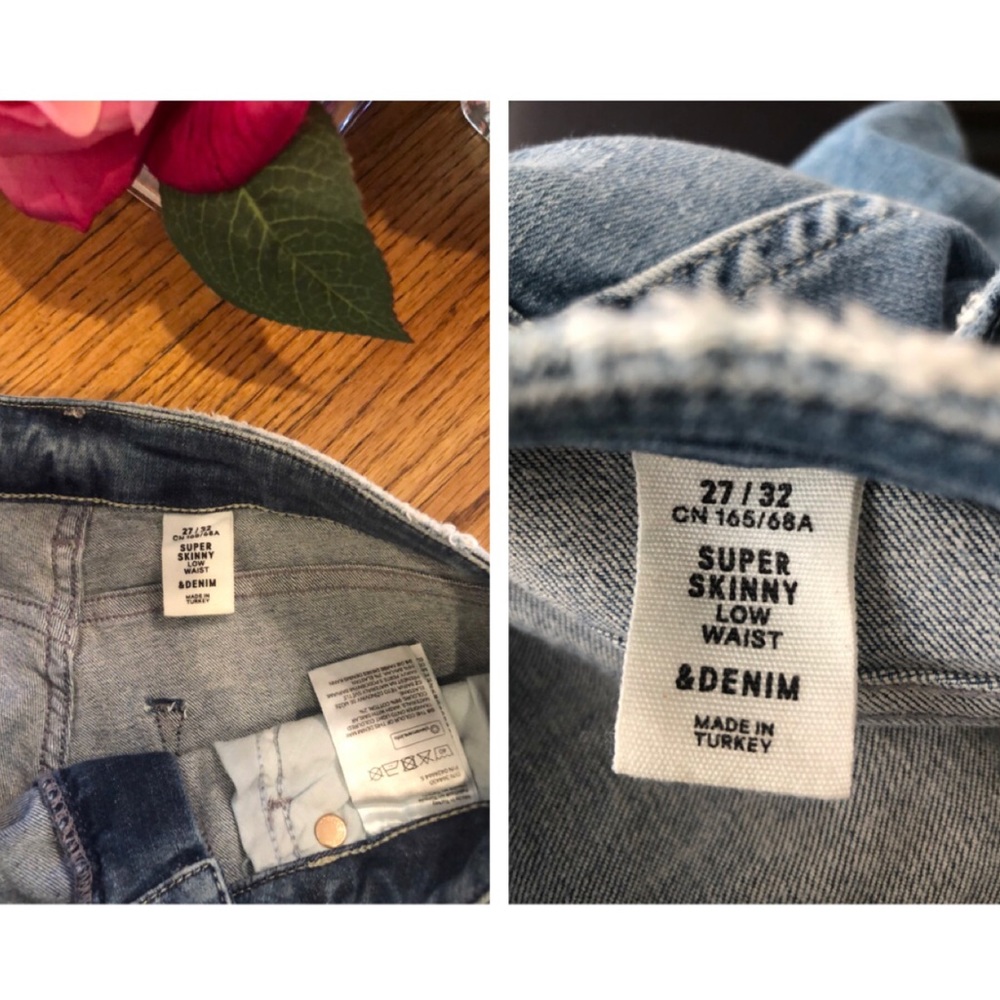 H & M Super Skinny Low Waist Light Wash Denim - Picture 6 of 8
